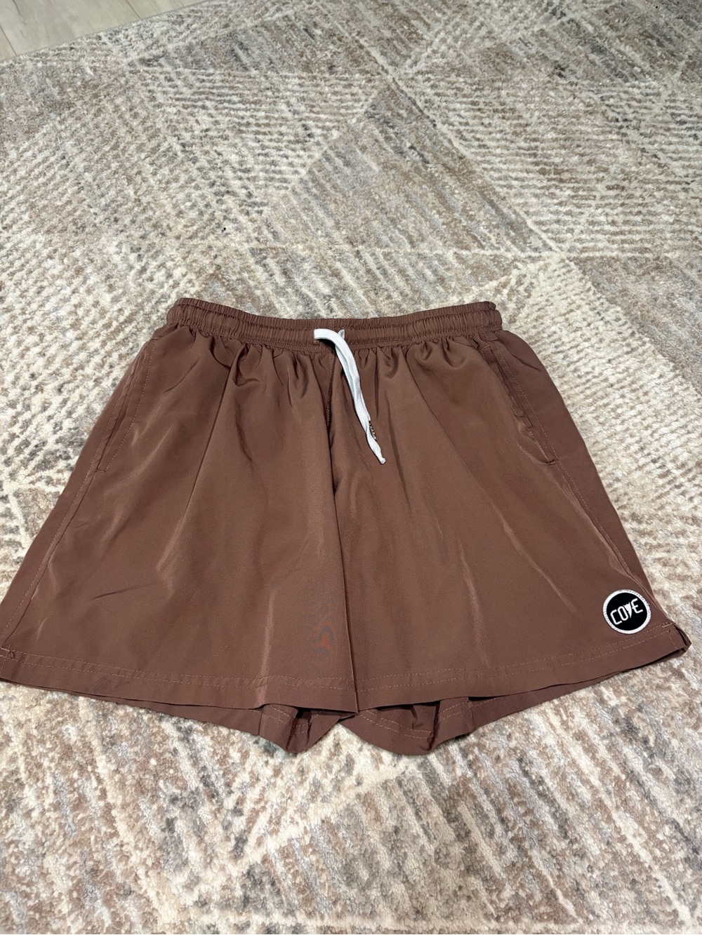 COVE Mauve Brown Men's Athletic Shorts with Drawstring